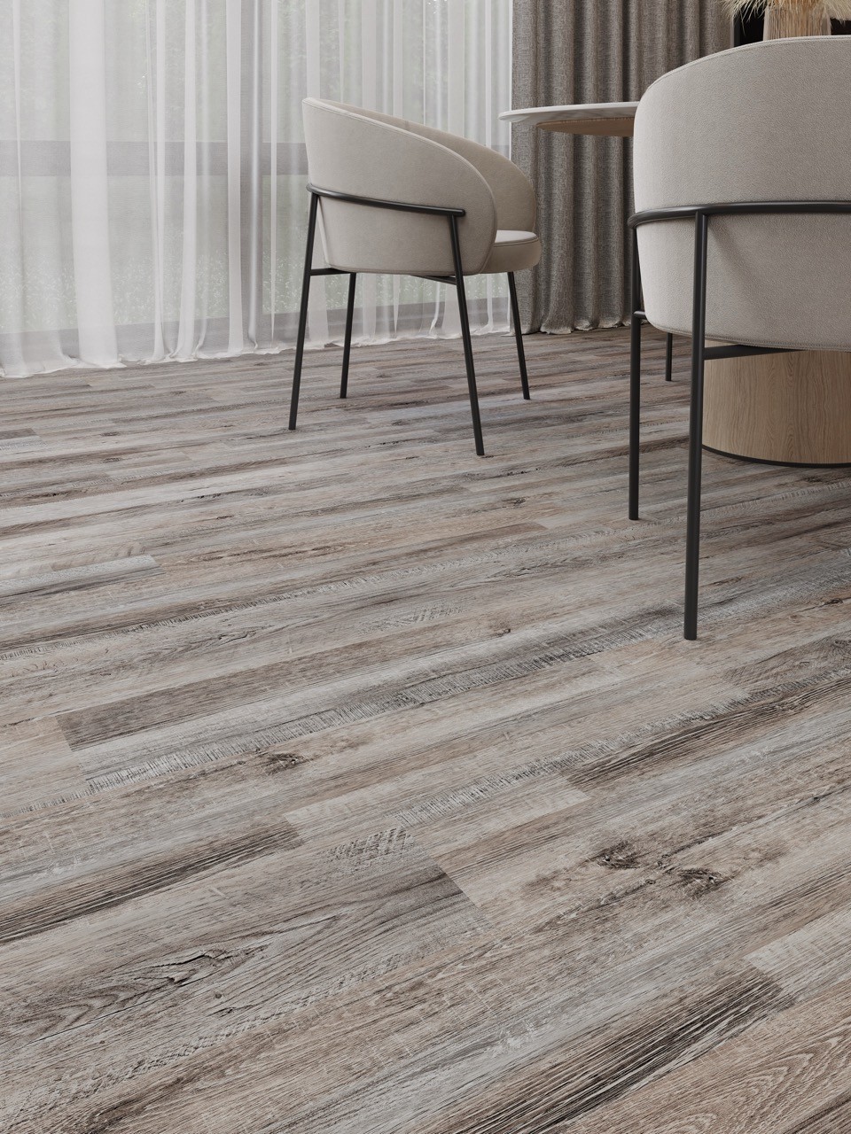 Кварцвиниловый SPC ламинат Cronafloor Nano Дуб Французский BD-40035-2 1200×180×3,5 фото в интерьере